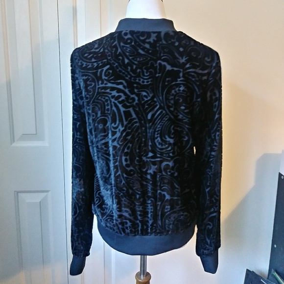 ADORE boutique velour burn out swirl zip up - Picture 4 of 6